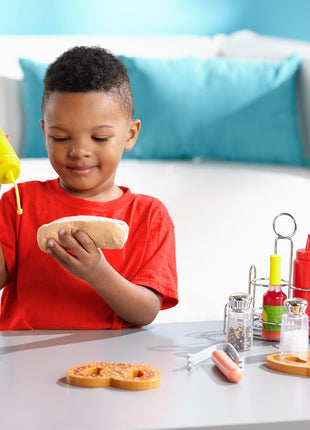 Melissa & Doug 6-Piece Condiments, Play Food Set with Kids Play Kitchen Accessories, Preschool Learning Toys for Girls & Boys 3+