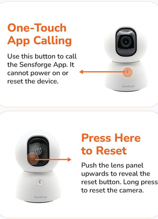 SensForge 2.5K Indoor Pan-Tilt Security Camera, 360° Dual-Band 2.4/5GB Wi-Fi Camera for Home, Free AI Human & Pet Detection, 64GB SD Card Included, Two-Way Talk, No Subscription Required(1, White)