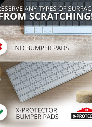 Cabinet Door Bumpers X-Protector 100 PCS – Small Felt Pads 3/8" (Beige) | Ideal Felt Bumpers – Self-Adhesive Thick Felt Dots – Bumper Pads to Protect Glass & Other Surfaces!