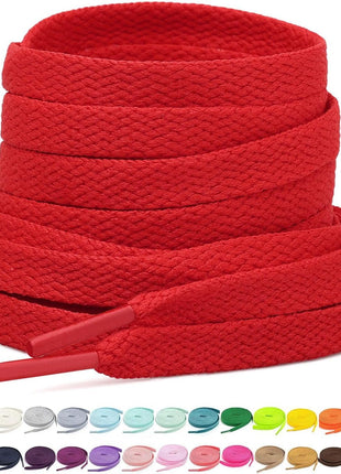 Stepace [2 Pairs Flat Shoe Laces for Sneakers 5/16 inch Width 30 inch-72 inch Length 26 Color Shoelaces Black 45 inch(114 cm)