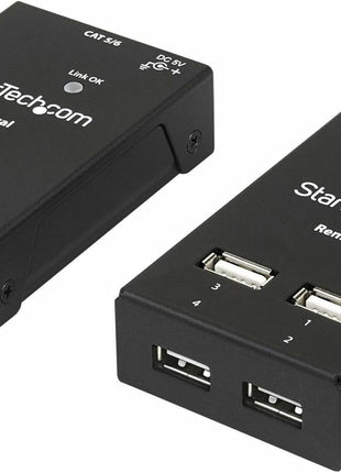 StarTech.com 4-Port USB 2.0 Extender - 130ft (40m) USB Over Cat5/Cat6 Extender - Compact USB 2.0 Over Ethernet Extender, TAA (USB2004EXTV)