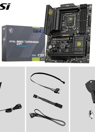MSI MAG B860 Tomahawk WiFi Motherboard, ATX - Supports Intel Core Ultra Processors (Series 2), LGA 1851 - DDR5 Memory Boost 9200+ MT/s OC, 1 x PCIe 5.0 x16, 1 x M.2 Gen5, 5G LAN, Wi-Fi 7