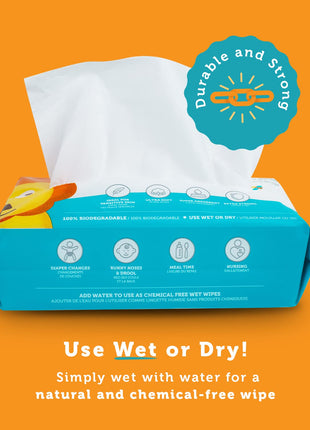 Whoopsie Wipes – The Original 100% Pure Cotton Dry Baby Wipes (600 Count) | Unscented, Ultra-Soft, Chemical-Free Wipes for Sensitive Skin, Lint-Free, Use Dry or Wet, Tear-Resistant, Biodegradable