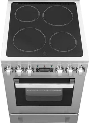 Avanti Electric Range Oven ELITE Series Compact Design, 2-Cu.Ft. Capacity with 4 Coil Burners, Framed Glass Oven Door, Storage Drawer and Broiler with Pan, 20-Inch, Stainless Steel