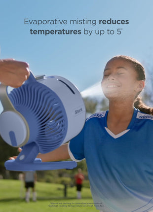 Shark FlexBreeze HydroGo Fan—Ultra-powerful portable fan with indoor + outdoor mist. Corded & cordless, 5 speeds, evaporative misting, Grey, FA052