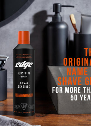 Edge Shaving Gel for Men, 9.5oz, 2 Pack Mens Shave Gel with Aloe, Mens Shaving Cream Sensitive Skin Shave Gel - Moisturizes, Protects, and Soothes