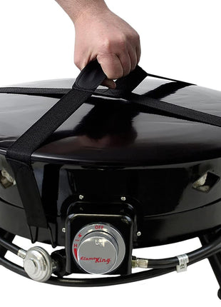 Flame King Smokeless Propane Fire Pit, 24-inch Portable Firebowl, 58K BTU with Self Igniter, Cover, & Carry Straps for RV, Camping, & Outdoor Living
