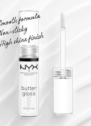 NYX PROFESSIONAL MAKEUP Butter Gloss, Non-Sticky Lip Gloss - Sugar Glass ,Clear