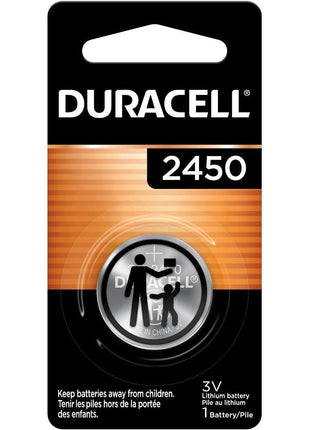 Duracell CR2450 Lithium Battery, 1 Count (Pack of 1), Coin Battery for Key Fob, Car Remote, Watch, and Other Devices, CR2450 Lithium 3 Volt (3V) Cell