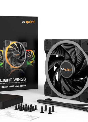be quiet! Light Wings 120mm PWM High Speed Low Noise Premium ARGB Cooling Fan | 4-Pin | Ideal for Radiators and Heat Syncs | 3-Pack | Black | BL077
