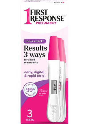 First Response Triple Check Pregnancy Test 3 ct. | Early Result Test, Digital Pregnancy Test, Rapid Result Test, Over 99% Accurate*