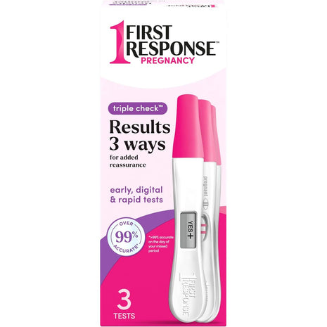 First Response Triple Check Pregnancy Test 3 ct. | Early Result Test, Digital Pregnancy Test, Rapid Result Test, Over 99% Accurate*