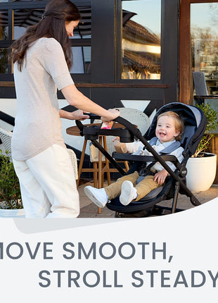 Britax Brook+ Modular Baby Stroller, Ultra-Lightweight Infant and Toddler Stroller with SafeWash Insert and 4 Ways to Stroll, Graphite Onyx