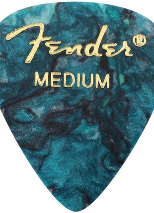 Fender Premium Celluloid Guitar Picks, Stocking Stuffers, Guitar Accessories, 351 Shape, Ocean Turquoise, Guitar Picks Medium, Pack of 12