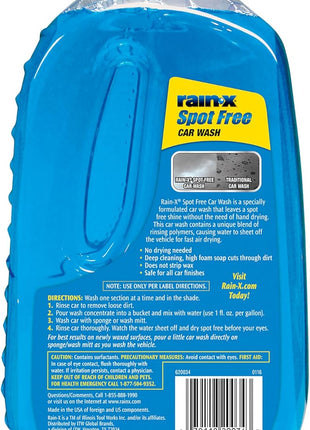 Rain-X 620073 - Car Wash Deep Cleaning, High Foam Soap Provides Spot Free Shine with No Towel Or Hand Drying Needed - Car soap for car cleaning and detailing 48 fl oz