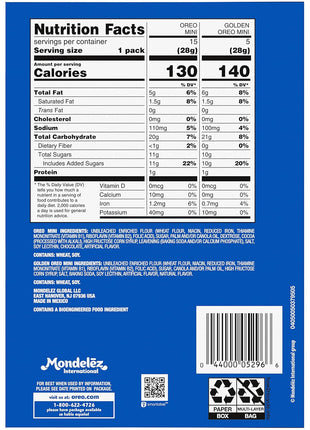 Oreo Mini Mix Sandwich Cookies Variety Pack, 20 Snack Packs | Individually Wrapped, Always made with Real Cocoa, Certified Kosher