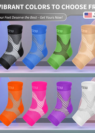 Compression Socks for Plantar Fasciitis, Achilles Tendonitis, Arthritis Relief, Ankle Brace Compression Sleeve with Foot Arch Support, Ankle Wrap for Women, Men, Swelling & Heel Pain Black L xL