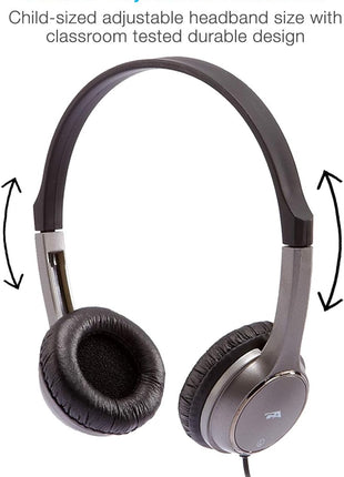 Cyber Acoustics Lightweight 3.5mm Stereo Headphones for Kids (ACM-7000) - Great for use with Tablets, Chromebooks, Laptops, PCs, & Macs