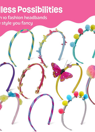 Pretty Me Headband Making Kit for Girls - Arts & Crafts Easter Gift - Make Your Own Fashion Headbands for Kids - DIY Hair Accessories - Gift for Ages 5-12 Year Old Girl - Little Kids Art & Craft Gifts