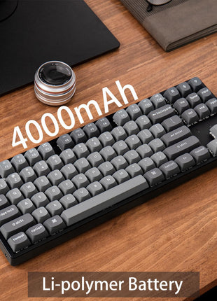 Keychron K8 Max QMK Wireless Custom Mechanical Keyboard, Hot Swappable TKL 80% Layout Bluetooth/2.4G/USB-C Programmable, Aluminum Frame Super Red Switch NKRO Gaming Keyboard for Mac/Windows