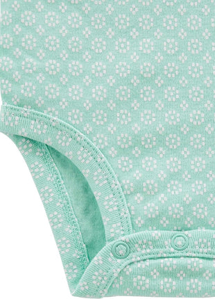 Simple Joys by Carter's Baby Girls' 5-Pack Long-Sleeve Bodysuit, Mint Green/Navy Dots/Pink/Butterflies/Floral, 18 Months