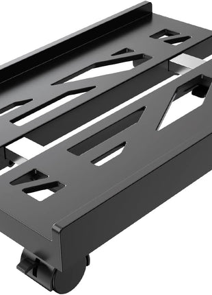 Adjustable Mobile CPU Stand, Ventilated Computer Tower Stand with 4 Caster Wheels Fits Most PC Tower, Under Desk CPU Holder PC Floor Cart Computer Riser for Students and Gamers (Black)