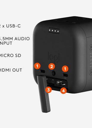 Logitech for Creators Mevo Core Wireless 4K Video Camera | For creators, 4K video, multicam ready, intuitive app control, interchangeable lens