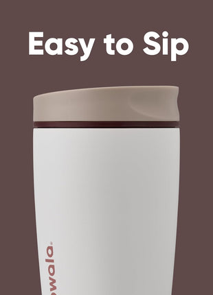 Owala SmoothSip Slider Insulated Stainless Steel Coffee Tumbler, Reusable Iced Coffee Cup, Hot Coffee Travel Mug, BPA Free 12 oz, Vanilla Bean