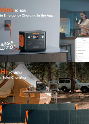 Jackery Explorer 1000 v2 Portable Power Station,1070Wh,1500W | 1 Hr Fast Charge, LiFePO4 Battery, 100W USB-C Output, Solar Generator for Camping, Emergency, RV (Solar Panel Optional)