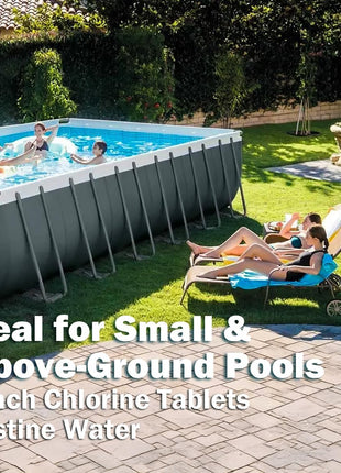 XtremeClear 1 inch Chlorine Tabs Swimming Pool Hot Tub & Spa Eliminate Bacteria & Algae Sanitizer Makes Water Clean & Crystal Clear Slow Dissolving 1.5lbs
