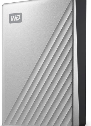 WD 4TB My Passport Ultra, Silver, Portable External Hard Drive, backup software with defense against ransomware, and password protection, USB-C and USB 3.1 - WDBFTM0040BSL-WESN