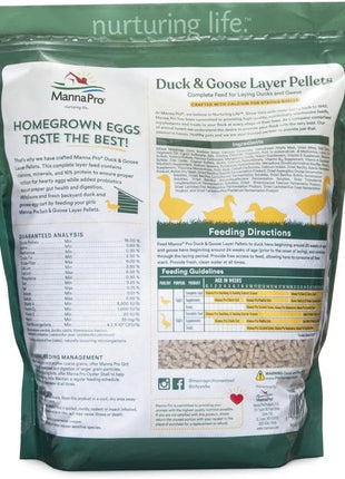Manna Pro Duck & Goose Layer Pellets, High Protein for Increased Egg Production, Formulated with Probiotics to Supports Gut Health & Digestion, 8 lbs