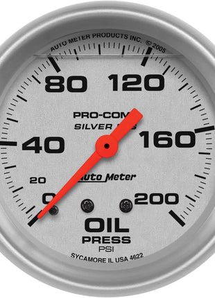 Auto Meter 4622 Silver LFGs Oil Pressure Gauge