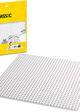 LEGO Classic White Baseplate, Square 32x32 Stud Foundation to Build, Play, and Display Brick Creations, Great for Snowy and Winter Landscapes, 11026