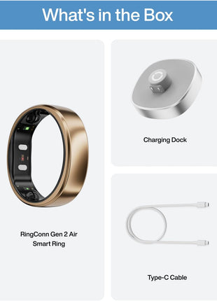 RingConn Gen 2 Air Ultra-Thin Smart Ring(Size 10, Dune Gold)