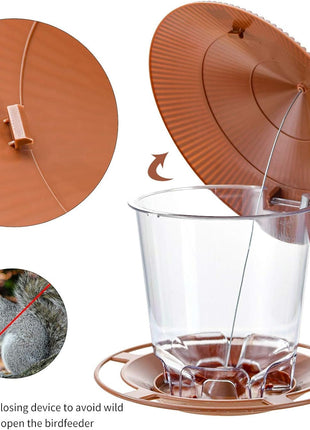 Bird Feeder Outdoor Hanging for Wild Bird Seed, Brown
