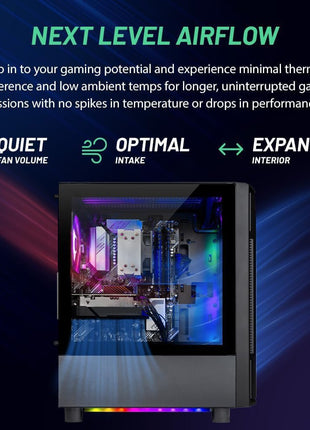 Skytech Shadow Gaming PC Desktop, Intel i5 14400F 2.5 GHz (4.7GHz Turbo Boost), AMD RX 9070 16GB GDDR6, 1TB NVMe SSD, 16GB DDR5 RAM 6000, 650W Gold PSU, Wi-Fi, Win 11