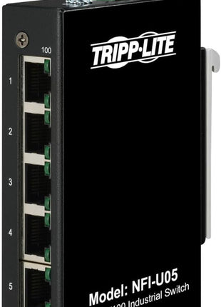 Tripp Lite Industrial 5 Port Ethernet Network Switch 10/100 Mbps -40° to 167°F Temperature Range Unmanaged Splitter TAA Compliant DIN Mount (NFI-U05)