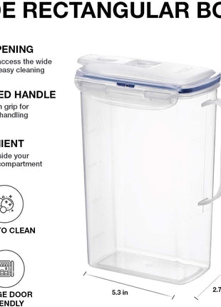 LocknLock Aqua Fridge Door Water Jug with Handle BPA Free Plastic Pitcher with Flip Top Lid Perfect for Making Teas and Juices, 2 Quarts, Clear