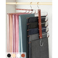 MORALVE Pants Hangers Space Saving - 2 Pack European Beechwood Scarf and Jean Hangers - Closet Organizer and Space Saver Pant Rack, Leggings Hanger, and Scarf Holder with 360掳 Swivel Hook