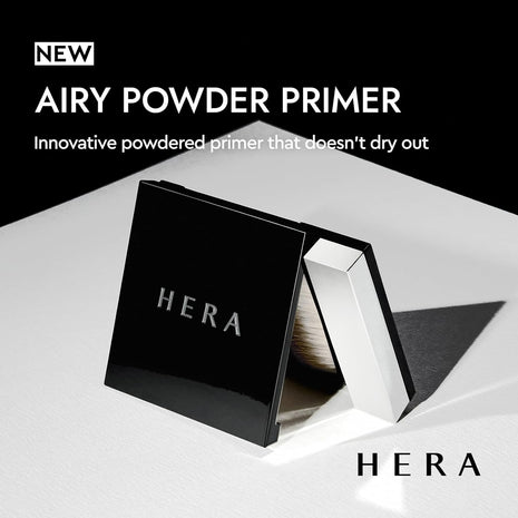 HERA Airy Blurring Powdered Primer for Poreless & Long-Lasting Korean Makeup | Moisturizing Powder from Cream for All Skin Types, Travel-Friendly Design, Smoothing and Oil Absorbing, 0.29 Oz (8.5g)