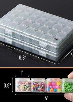 Mr. Pen-Bead Storage Containers, 28 Grids, 2 Pack, Grey, 160pcs Label Stickers, Bead Organizer, Craft Organizers and Storage, Containers for Organizing, Box (NIWL056M311)