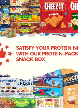 Jumbo Jumble Snack Box (40 Count) Protein Gift Care Package Snacks Variety Pack for Adults Teens Kids Men Women College Office Birthday (Protein Set)