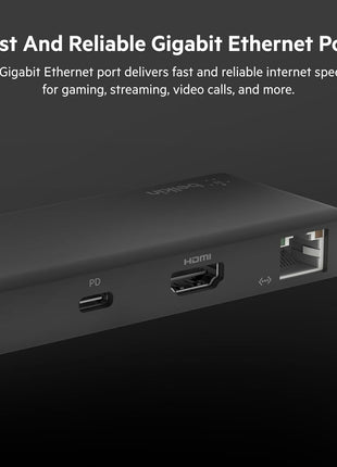 Belkin USB-C Hub 5 in 1 Multiport Adapter | Expands USB-C laptop connectivity for MacBook, Chromebook, and PC, compact design for desk or travel