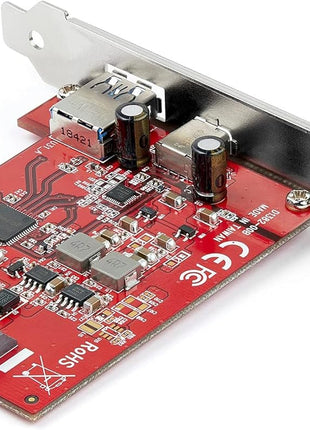 StarTech.com 2-Port 10Gbps USB-A & USB-C PCIe Card - USB 3.2 Gen 2 PCI Express Type C/A Host Controller Card Adapter - USB 3.2 Gen 2 PCIe Expansion Add-On Card - Windows, macOS, Linux, TAA