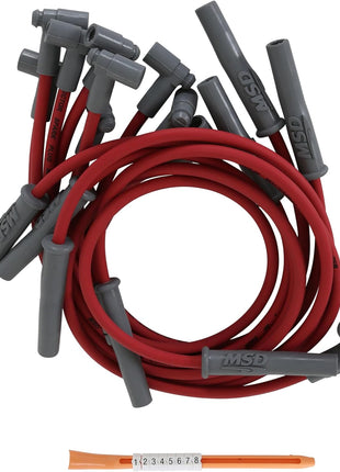 MSD 32189 Super Conductor Spark Plug Wire Set, Red