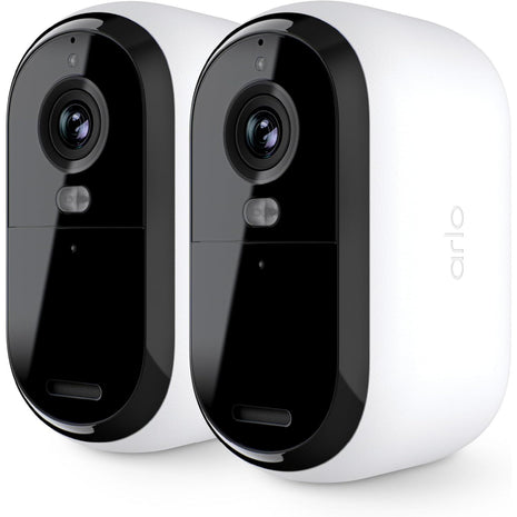 Arlo Essential Security Cameras Wireless Outdoor 2K (2nd Gen, 2023 Release) - Battery Power, Person Recognition, Package Detection, Animated Preview, 1-Month Trial of Secure Plan, 2 Cam, White