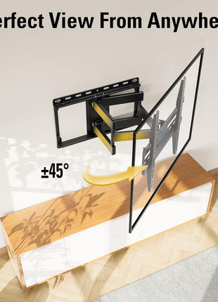 Mounting Dream TV Wall Mount for 32-70 Inch Television,Mount with Swivel and Tilt, Full Motion Bracket with Articulating Dual Arms, Fits 16inch Studs, Max VESA 400X400 mm, 99lbs, MD2380