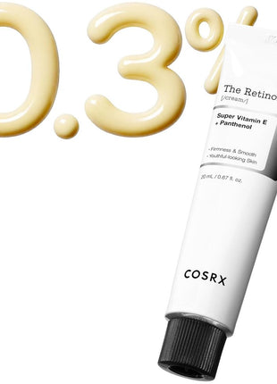 COSRX NEW Retinol 0.3 Cream 20ml - Retinol Cream with Vitamin E, Allantoin, Hyaluronic Acid, Panthenol, Pure Retinol, Genuine Retinol, for Sensitive Skin, Human Body Application Tested, Cosrx, Korean