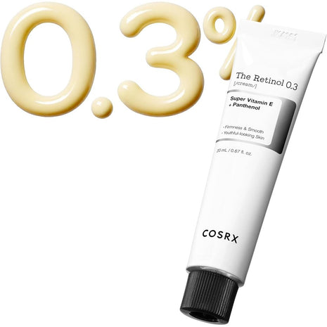 COSRX NEW Retinol 0.3 Cream 20ml - Retinol Cream with Vitamin E, Allantoin, Hyaluronic Acid, Panthenol, Pure Retinol, Genuine Retinol, for Sensitive Skin, Human Body Application Tested, Cosrx, Korean
